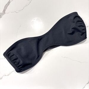 J. Crew | Vintage Black Bandeau Bikini Swimsuit Top 2-Piece Bathing Suit Size 8